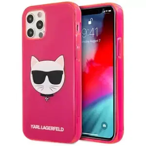 Kryt Karl Lagerfeld KLHCP12LCHTRP iPhone 12 Pro Max 6,7" pink hardcase Glitter Choupette Fluo (KLHCP12LCHTRP)