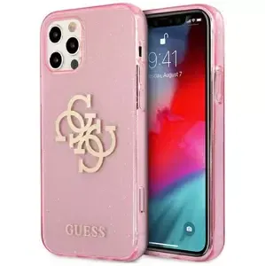 Kryt Guess GUHCP12LPCUGL4GPI iPhone 12 Pro Max 6,7" pink hard case Glitter 4G Big Logo (GUHCP12LPCUGL4GPI)
