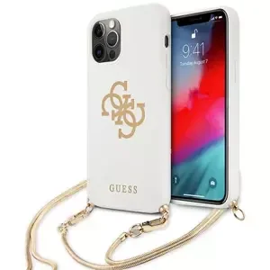 Kryt Guess GUHCP12MLSC4GWH iPhone 12/12 Pro 6,1" white hardcase 4G Gold Chain Collection (GUHCP12MLSC4GWH)