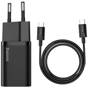 Nabíječka Baseus Super Si Quick Charger 1C 25W with USB-C cable for USB-C 1m (black) (6953156206021)