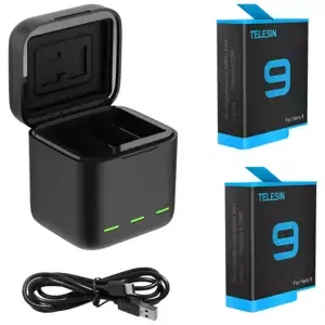 Nabíječka Telesin 3-slot charger box for GoPro Hero 9 + 2 batteries (GP-BNC-901) (6972860171296)