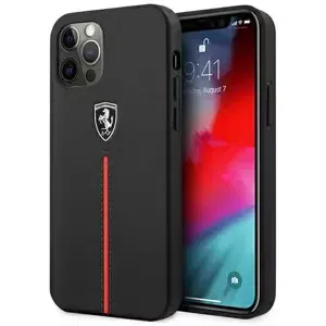 Kryt Ferrari FEOMSHCP12MBK iPhone 12/12 Pro black hardcase Off Track Leather Nylon Stripe (FEOMSHCP12MBK)