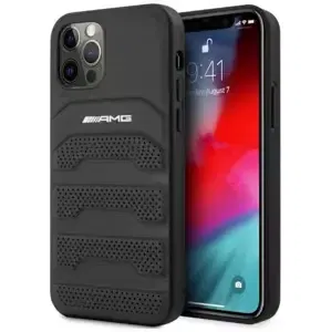 Kryt AMG AMHCP12LGSEBK iPhone 12 Pro Max 6,7" black hardcase Leather Debossed Lines (AMHCP12LGSEBK)