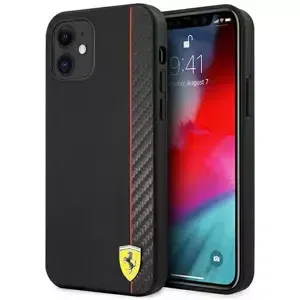 Kryt Ferrari FESAXHCP12SBK iPhone 12 mini 5,4" black hardcase On Track Carbon Stripe (FESAXHCP12SBK)