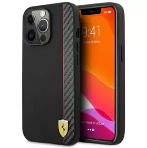 Kryt Ferrari FESAXHCP13LBK iPhone 13 Pro/13 6,1" black hardcase On Track Carbon Stripe (FESAXHCP13LBK)