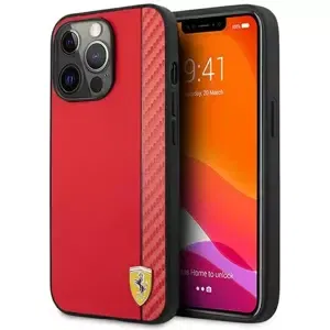 Kryt Ferrari FESAXHCP13LRE iPhone 13 Pro/13 6,1" red hardcase On Track Carbon Stripe (FESAXHCP13LRE)