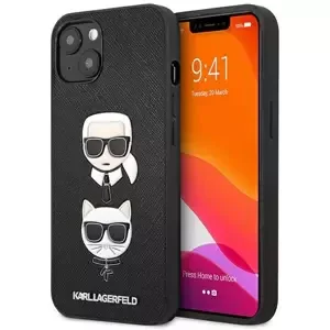 Kryt Karl Lagerfeld KLHCP13SSAKICKCBK iPhone 13 mini 5,4" black hardcase Saffiano Karl & Choupette (KLHCP13SSAKICKCBK)