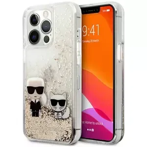 Kryt Karl Lagerfeld KLHCP13XGKCD iPhone 13 Pro Max 6,7" gold hardcase Liquid Glitter Karl&Choupette (KLHCP13XGKCD)