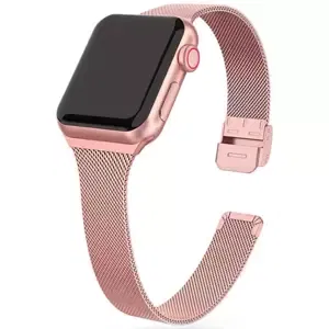 Řemínek TECH-PROTECT THIN MILANESE APPLE WATCH 4 / 5 / 6 / 7 / SE (38 / 40 / 41 MM) ROSE GOLD