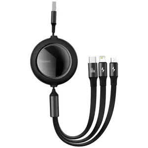 Kabel USB cable 3in1 Baseus Bright Mirror, USB to micro USB / USB-C / Lightning, 66W, 1.2m (black)