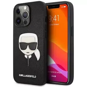 Kryt Karl Lagerfeld KLHCP13LSAKHBK iPhone 13 Pro / 13 6,1" black hardcase Saffiano Ikonik Karl`s Head (KLHCP13LSAKHBK)