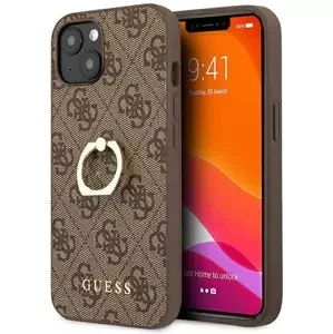Kryt Guess GUHCP13S4GMRBR iPhone 13 mini 5,4" brown hardcase 4G with ring stand (GUHCP13S4GMRBR)