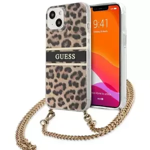 Kryt Guess GUHCP13SKBCLE iPhone 13 mini 5,4" Leopard hardcase Gold Strap (GUHCP13SKBCLE)