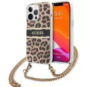 Kryt Guess GUHCP13XKBCLE iPhone 13 Pro Max 6,7" Leopard hardcase Gold Strap (GUHCP13XKBCLE)