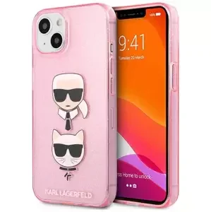 Kryt Karl Lagerfeld KLHCP13MKCTUGLP iPhone 13 6,1" pink hardcase Glitter Karl`s & Choupette (KLHCP13MKCTUGLP)
