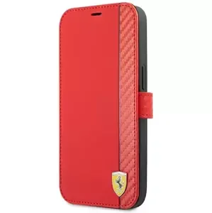 Pouzdro Ferrari FESAXFLBKP13LRE iPhone 13 Pro / 13 6,1" red book On Track Carbon Stripe (FESAXFLBKP13LRE)