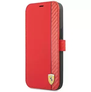 Pouzdro Ferrari FESAXFLBKP13SRE iPhone 13 mini 5,4" red book On Track Carbon Stripe (FESAXFLBKP13SRE)