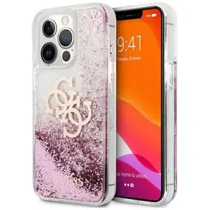 Kryt Guess GUHCP13LLG4GPI iPhone 13 Pro / 13 6,1" pink hardcase 4G Big Liquid Glitter (GUHCP13LLG4GPI)