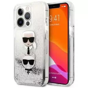 Kryt Karl Lagerfeld KLHCP13LKICGLS iPhone 13 Pro / 13 6,1" silver hardcase Liquid Glitter Karl&Choupette Head (KLHCP13LKICGLS)