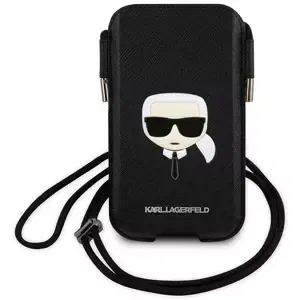 Karl Lagerfeld Handbag KLHCP12LOPHKHK 6,7" black hardcase Saffiano Ikonik Karl`s Head (KLHCP12LOPHKHK)