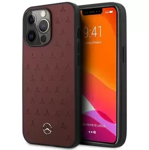 Kryt Mercedes MEHCP13XPSQRE iPhone 13 Pro Max 6,7" red hardcase Leather Stars Pattern (MEHCP13XPSQRE)