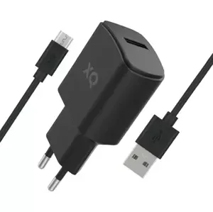 Nabíječka XQISIT Travel Charger 2.4A Single USB EU- Micro US black (38244)