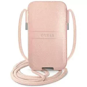 Pouzdro Guess Bag GUPHMPSASBPI 6,1" pink Saffiano Strap (GUPHMPSASBPI)