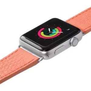 Řemínek LAUT Milano – kožený řemínek na Apple Watch 42/44 mm, korálový