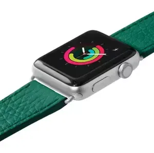 Řemínek LAUT Milano – kožený řemínek na Apple Watch 42/44 mm, smaragdový