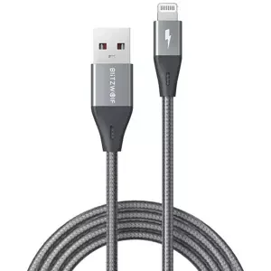 Kabel Cable Lightning BlitzWolf BW-MF10 Pro, MFI, 2.4A, 1.8m (gray)