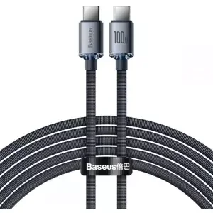 Kabel BASEUS CRYSTAL SHINE TYPE-C TO TYPE-C CABLE PD100W/3A 200CM BLACK (6932172602895)
