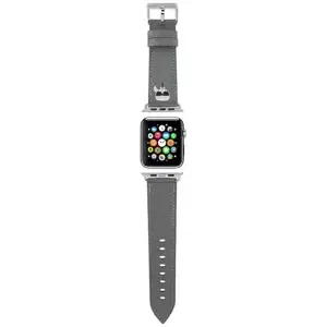 Řemínek Karl Lagerfeld strap KLAWLOKHG Apple Watch 42/44/45mm silver strap Saffiano Karl Heads (KLAWLOKHG)