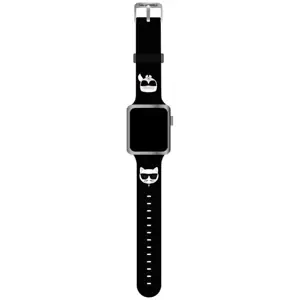 Řemínek Karl Lagerfeld Strap KLAWLSLCKK Apple Watch 42/44/45mm black strap Silicone Karl & Choupette Heads (KLAWLSLCKK)