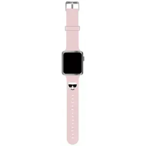 Řemínek Karl Lagerfeld Strap KLAWLSLCP Apple Watch 42/44/45mm pink strap Silicone Choupette Heads (KLAWLSLCP)