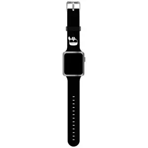 Řemínek Karl Lagerfeld Strap KLAWLSLKK Apple Watch 42/44/45mm black strap Silicone Karl Heads (KLAWLSLKK)