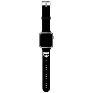 Řemínek Karl Lagerfeld  Apple Watch 38/40/41mm Black strap Silicone Choupette Heads (KLAWMSLCK)