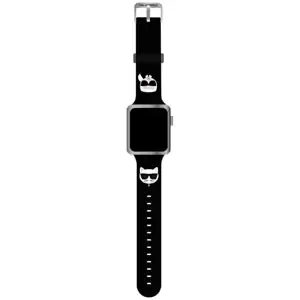 Řemínek Karl Lagerfeld Strap KLAWMSLCKK Apple Watch 38/40/41mm black strap Silicone Karl & Choupette Heads (KLAWMSLCKK)