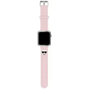 Řemínek Karl Lagerfeld Strap KLAWMSLCP Apple Watch 38/40/41mm pink strap Silicone Choupette Heads (KLAWMSLCP)