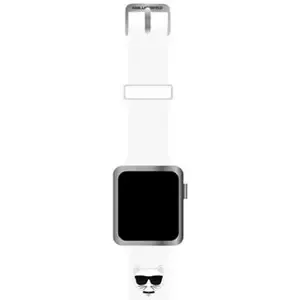 Řemínek Karl Lagerfeld Strap KLAWMSLCW Apple Watch 38/40/41mm white strap Silicone Choupette Heads (KLAWMSLCW)