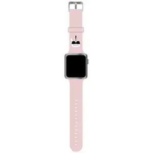 Řemínek Karl Lagerfeld strap KLAWMSLKP Apple Watch 38/40/41mm pink strap Silicone Karl Heads (KLAWMSLKP)