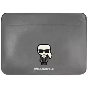 Pouzdro Karl Lagerfeld Sleeve KLCS16PISFG 16" silver Saffiano Ikonik Karl (KLCS16PISFG)