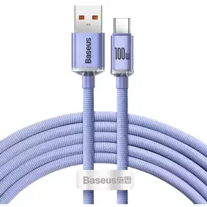 Kabel Baseus Crystal Shine cable USB to USB-C, 5A, 1.2m (purple)