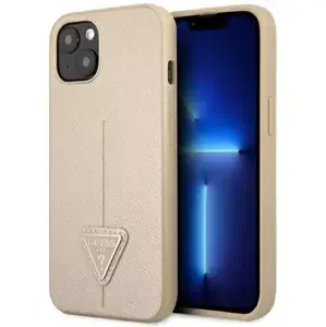 Kryt Guess GUHCP13MPSATLE iPhone 13 6,1" beige hardcase SaffianoTriangle Logo (GUHCP13MPSATLE)