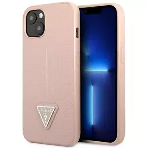 Kryt Guess GUHCP13MPSATLP iPhone 13 6,1" pink hardcase SaffianoTriangle Logo (GUHCP13MPSATLP)