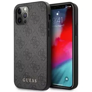 Kryt Guess GUHCP12MG4GFGR iPhone 12 / 12 Pro 6,1" grey hard case 4G Metal Gold Logo (GUHCP12MG4GFGR)