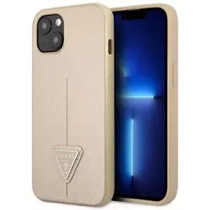 Kryt Guess GUHCP13SPSATLE iPhone 13 mini 5,4" beige hardcase SaffianoTriangle Logo (GUHCP13SPSATLE)