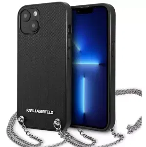 Kryt Karl Lagerfeld KLHCP13MPMK iPhone 13 6,1" hardcase black Leather Textured and Chain (KLHCP13MPMK)