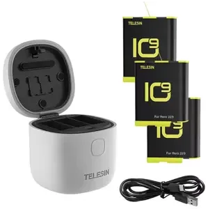 Nabíječka Telesin 3-slot waterproof charger Allin box for GoPro Hero 9 / Hero 10 + 3 batteries (GP-BTR-906-GY-B)