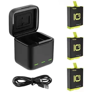 Nabíječka Telesin 3-slot charger box for GoPro Hero 9 / Hero 10 + 3 batteries (GP-BNC-902-B)