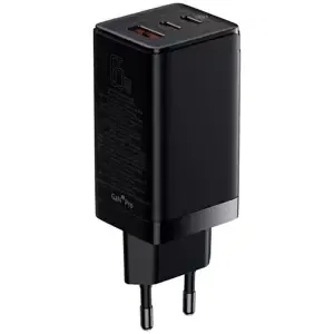 Nabíječka Baseus GAN3 Pro Fast Charger, 2xUSB-C + USB, 65W (black)